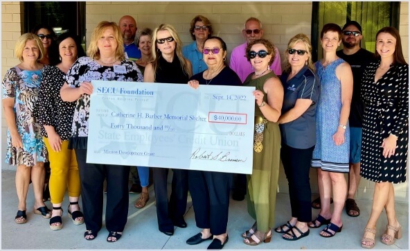 Group Check Presentation for Catherine H. Barber Memorial Shelter