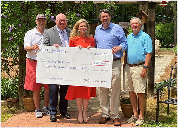 Check presentation for $500,000 to Healing Transitions