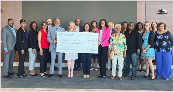 Large check presentation to UNCF from SECU Foundation